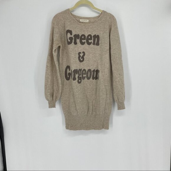 New York Story tan “Green and Gorgeous” sweater - Picture 10 of 11